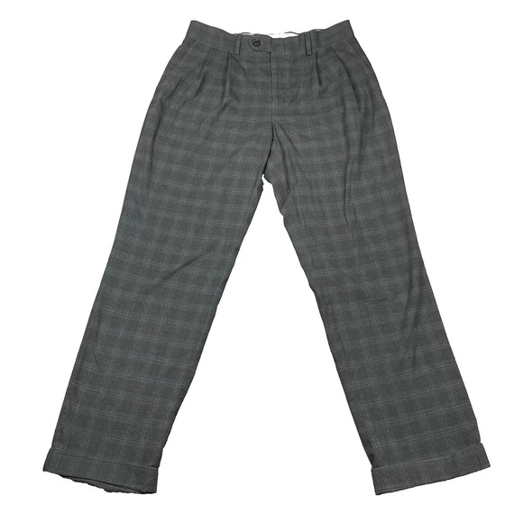 Lauren Ralph Lauren Other - VTG Ralph Ralph Lauren Mens Pleated Cuffed Pants Gray Plaid 32X30(28) Classic